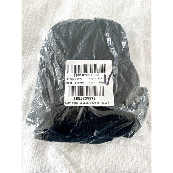 Madewell | NWT | Variegated Rib Boxy Polo Shirt | True Black | Sz XXS - Picture 8 of 8